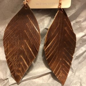 Genuine leather earrings